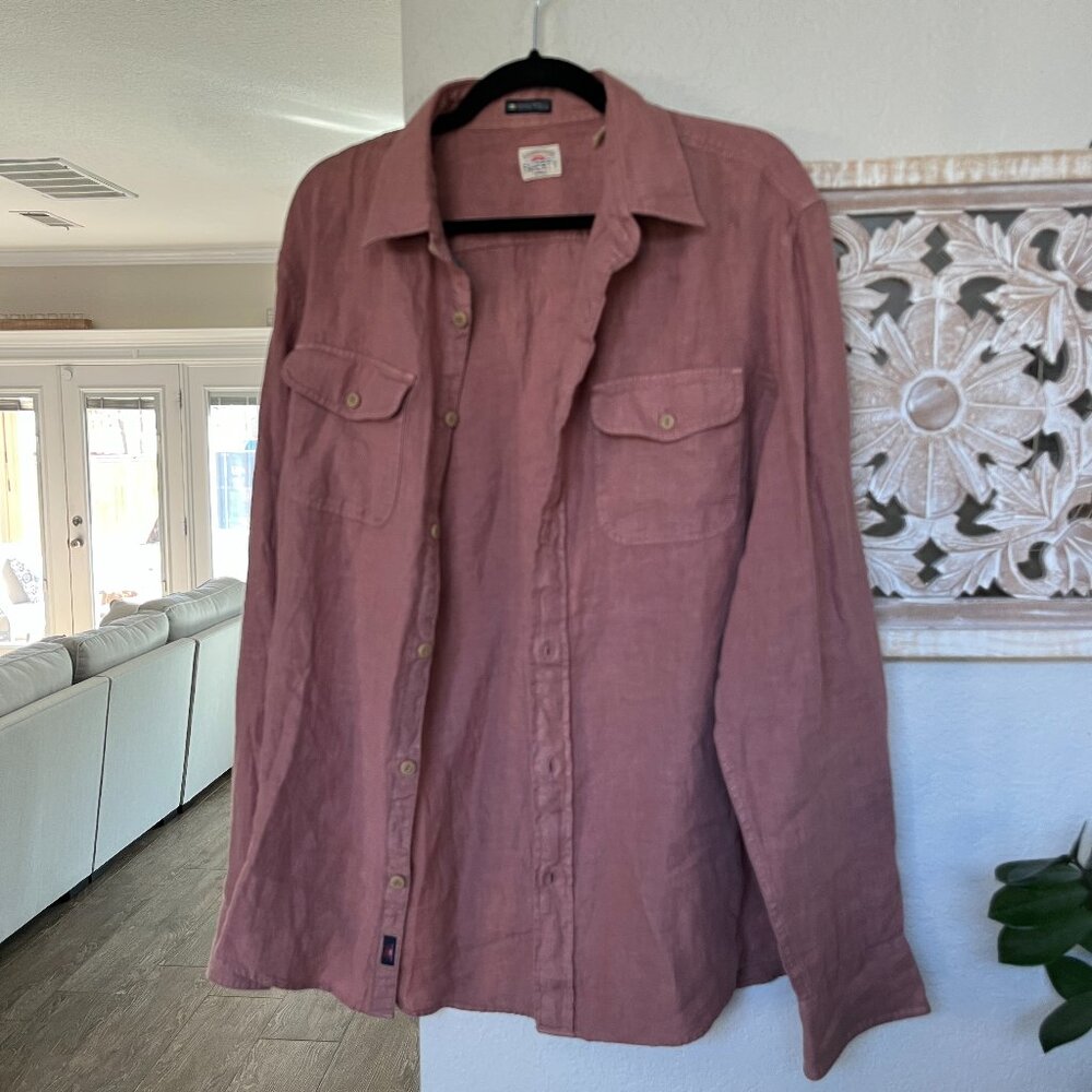 Faherty Irish Linen Safari Shirt Men's size L
